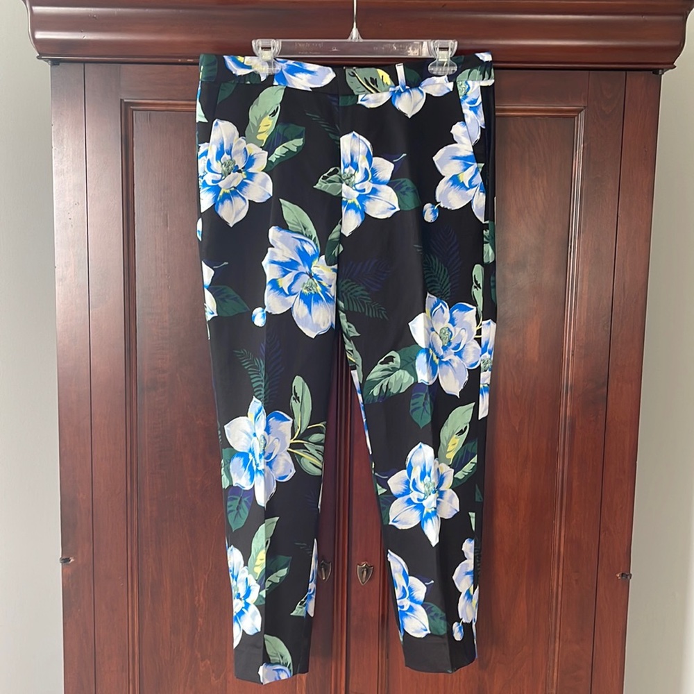 NWT Banana Republic Avery Floral Summer Ankle Pants, Sz 8